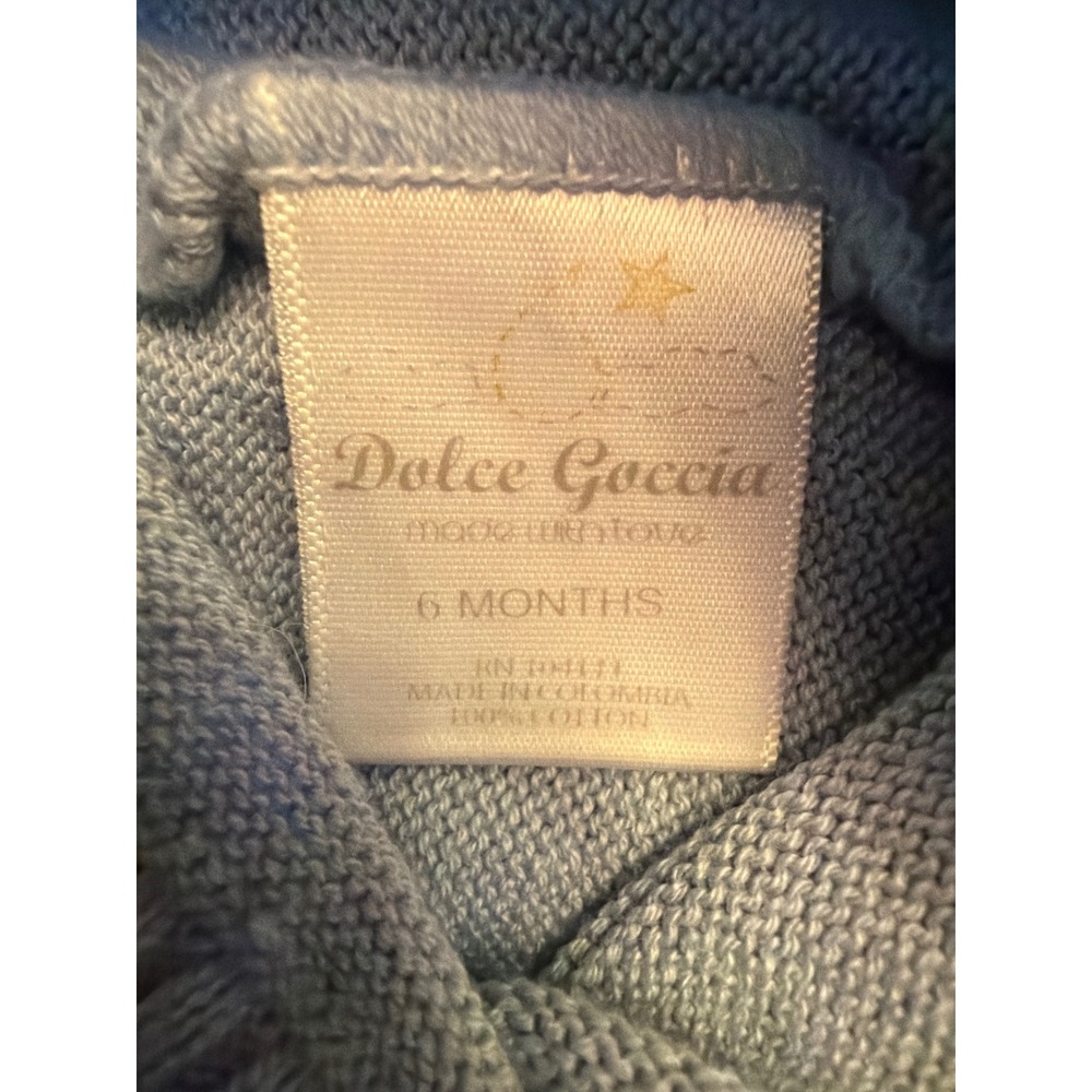 Dolce Goccia Knit Set Blue 2-Piece Sweater and Pants 6 Months 100% Cotton - Picture 2 of 5